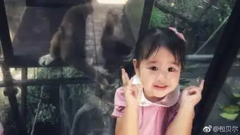 包贝尔女儿游动物园,坐在好孩子口袋车上的照片亮了