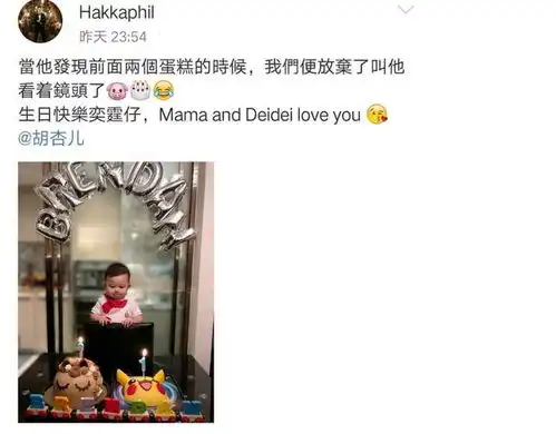 胡杏儿晒儿子一岁生日照,网友心被萌化了