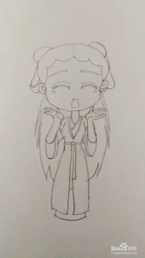 简笔画q版姑娘赵丽颖花千骨