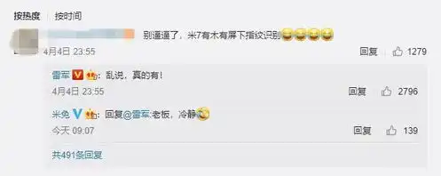 表情雷军深夜爆料小米7将采用屏幕下指纹,米兔老板,冷静表情