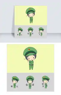 党建表情包女军人插画图片素材psb格式下载卡通手绘边框大全