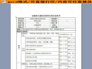 仓储班长兼机电保管员岗位说明书图片设计素材高清worddoc模板下载0.01mb岗位职责大全
