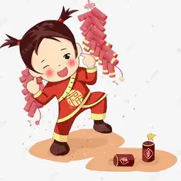 福娃放鞭炮手绘卡通人物png素材图片免费下载千库网