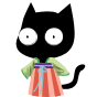 汉服黑猫qq表情下载