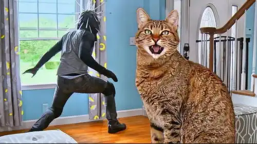 奇葩男子扮贼抢自家电视机,下一秒猫咪的表情亮了,猫还能换吗