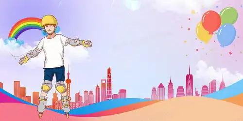 创意简约手绘清新卡通人物轮滑背景背景图片素材免费下载手绘背景47242362像素