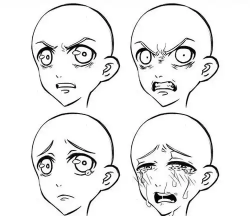 本子画师必备的脸部表情画法教你轻松学会各种奇怪人物表情画法