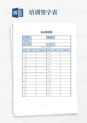 培训会议签到表word模板下载熊猫办公