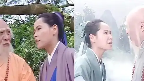 新白娘子传奇同一场景下,许仙许仕林父子俩表情对比