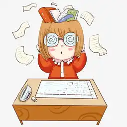 手绘考试眩晕的女孩插画图片素材其他格式下载动漫人物大全