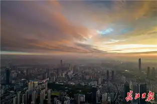 武汉雨后初霁景如画,天空出现美丽彩虹