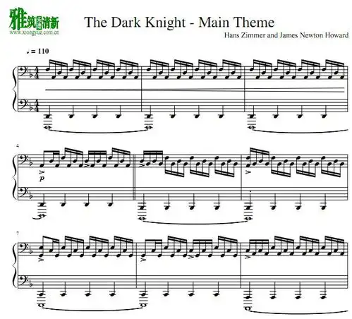 黑暗骑士thedarkknight主题曲钢琴谱