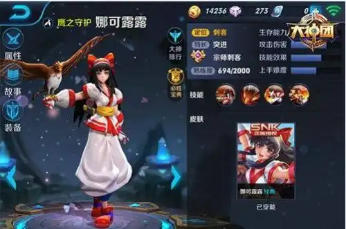 王者荣耀鹰之守护露可娜娜最热门出装详细攻略