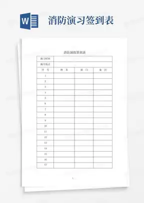 消防演练签到表word模板下载熊猫办公