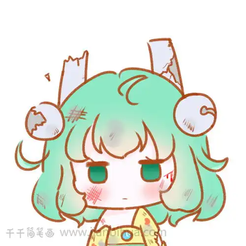 蔡文姬超萌头像简笔画,表情丰富超赞