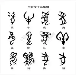 十二生肖甲骨文图片高清图片免费下载jpg格式5466像素编号13096729千图网