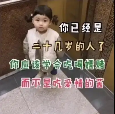 表情包你是二十几岁的人,应该学会吃喝嫖赌,而不是吃爱情的苦