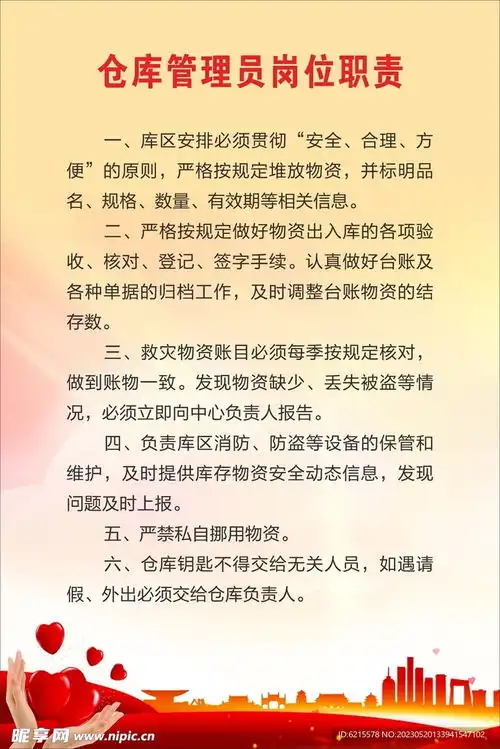 仓库管理员岗位职责设计图