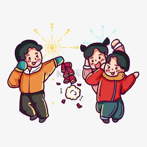 奔跑放鞭炮的孩子素材图片免费下载千库网