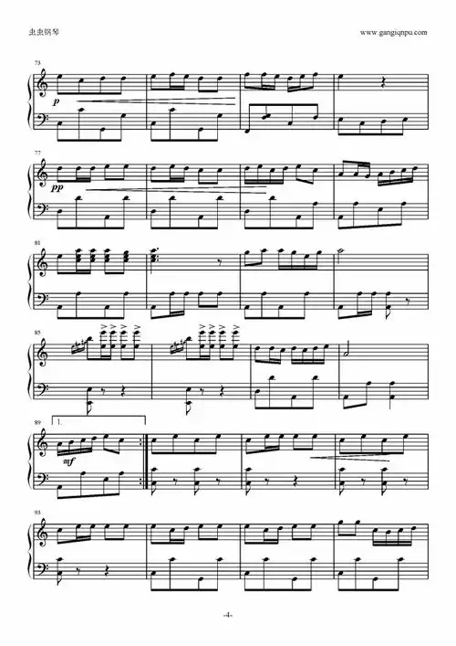 骑兵进行曲钢琴谱c调独奏谱世界名曲钢琴独奏视频原版钢琴谱乐谱曲谱五线谱六线谱高清免费下载