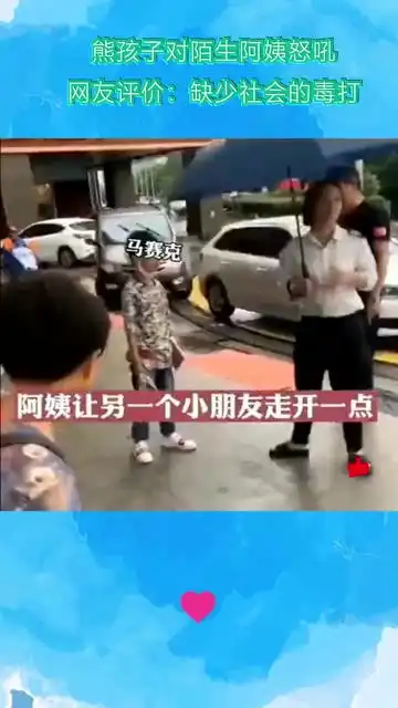 熊孩子对陌生阿姨怒吼,网友评价缺少社会的毒打