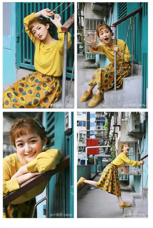 如何在老小区为女友拍组时尚写真街拍表情姿势范本