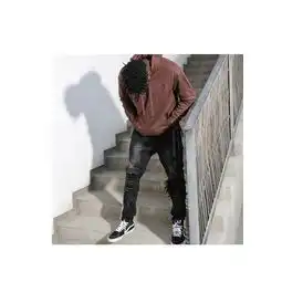 btw嘻哈hiphop破坏毛边机车男款牛仔裤bk1676s